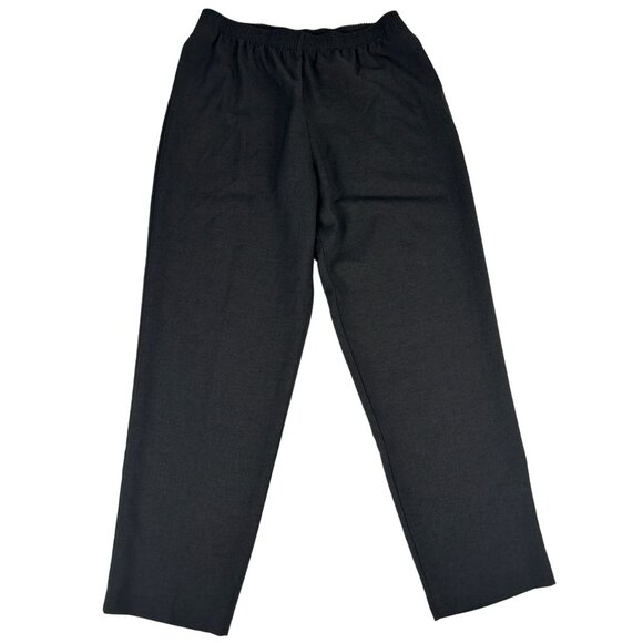 Allison Daley Tapered Hi-Rise Pull On Pants Womens 16 Gray Pockets Elastic Waist - Picture 1 of 5